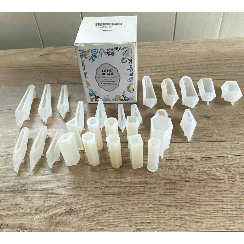 Crystal and Cylinder - Shaped Clear Silicone UV Resin Molds - Picture 4 of 5